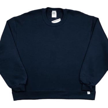 Vintage 90s NWT Russell Athletic Blank Navy Blue Essential Crewneck Sweatshirt Pullover Size Medium 