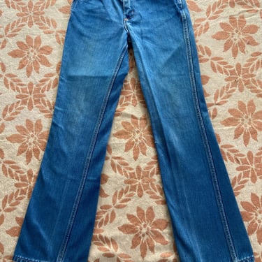 Vintage 60s 70s Wrangler Flared Kids Teens Denim Jeans 22 Waist by TimeBa