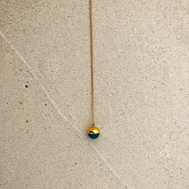 Mier Luo - Gold Dipped Pearl Necklace: Teal