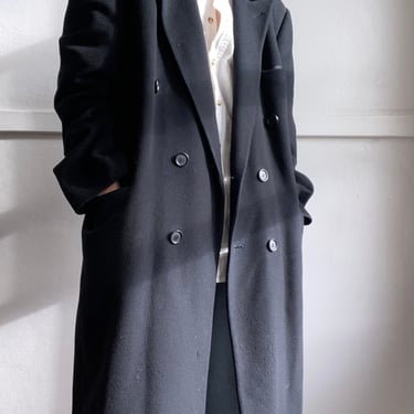 vintage black cashmere menswear overcoat 