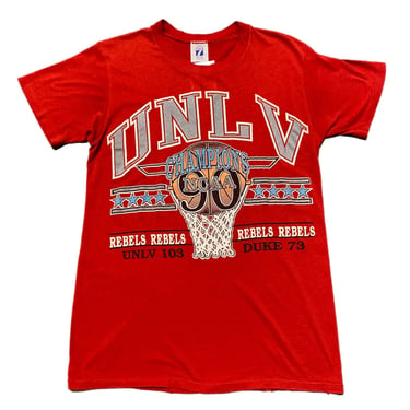 (M) Red 1990 NCAA UNLV T-Shirt 070722 RK