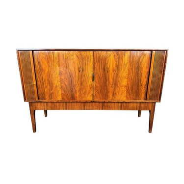 Vintage Danish Mid Century Modern Rosewood Stereo Cabinet With Blue Tooth Audio 