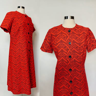 J. Harlan Orignals Red  Knit Dress 1960s Size 20 