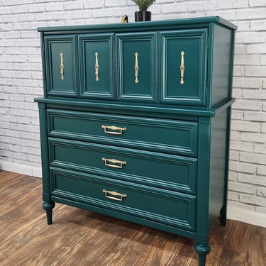 slim fit dress slacks Elstowe Faux Bamboo 6-Drawer Dresser, Sage Green