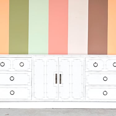 Palm Beach Style Faux Bamboo Credenza