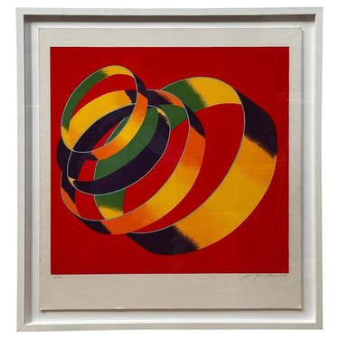 &quot;Multicolour Spiral&quot; Geometric Lithograph Abstract by Jack Brusca