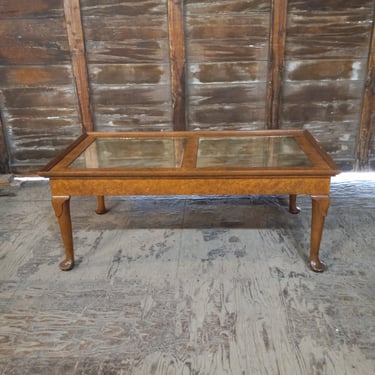 Vintage Glass Top Coffee Table 46 x 19 x 24