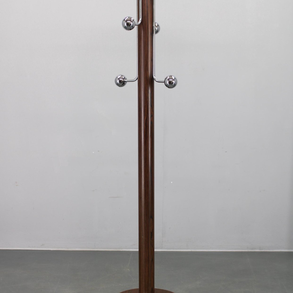 1970s Italian Modernist Coat Rack, Iron Woodgrain Column | Davint ...
