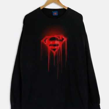 Vintage DC Comics Superman Long Sleeve Shirt Sz 2XL