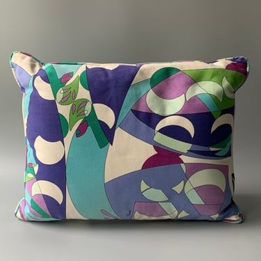 Vintage Emilio Pucci Kaleidoscopic Accent Pillow, Made in Italy 