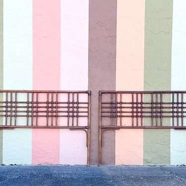 Pair of West Indies Style Rattan Full Headboards