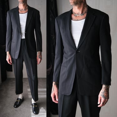 Vintage 80s Giorgio Armani Navy Wool Gabardine Double | The Vault