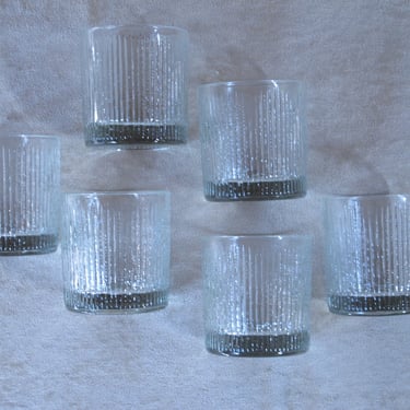 Mid Century Sherry Glasses Set 6 Tapio Wirkkala Small Cocktail Glasses Littala Glass Drinkware Retro Barware Tree Bark Crystal Ice glass 