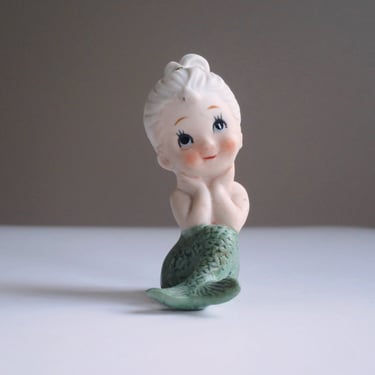 Mid-Century Mermaid Figurine, Seaside Beach Bungalow Decor, Summer House Decorator Accents 