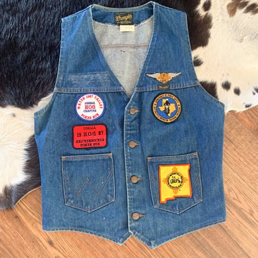 Vintage 80’s Wrangler Denim Jean Harley Davidson Motorcycle Vest 