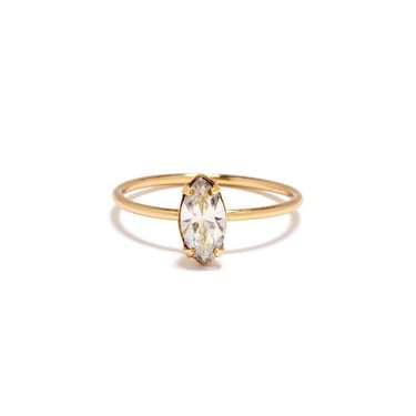 14K GOLD VERMEIL MARQUIS DAINTY RING - CLEAR