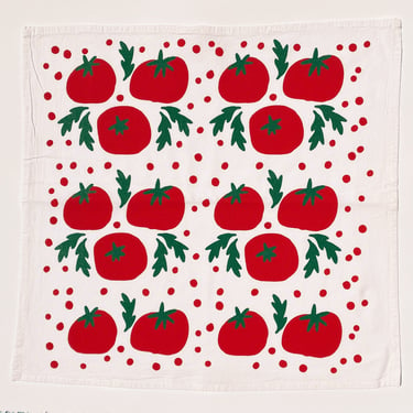 screen printed tea towel. tomato toss on white. flour sack cotton. ecofriendly. boho home. hostess gift. 