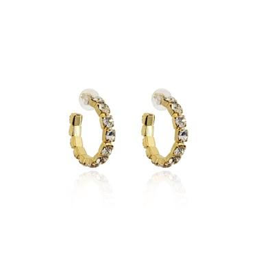 Diamond Crystal Hoop Earrings