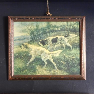 Vintage Framed Print Dogs Hunting