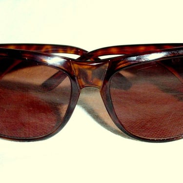 Vintage Tortoise Sunglasses 1980s European Eyeware Brown Tint Lense Glasses, Catalina By Viva, Made in Italy 