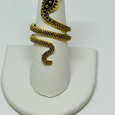 Small Coiled Goldtone Snake Ring