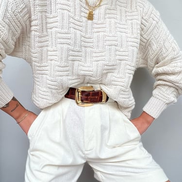 Favorite Vintage Cream Chunky Woven Sweater