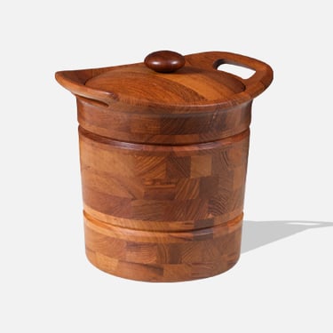 Danish Modern Sculpted Teak Ice Bucket by ESB
