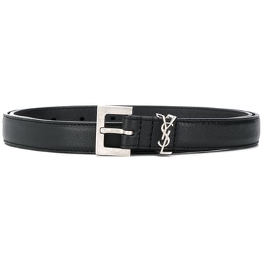 Saint Laurent Men Monogram Leather Belt