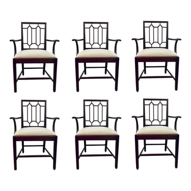 Thomas O’Brien for Hickory Chair Transitional Architectural Dining Chairs Set of 6