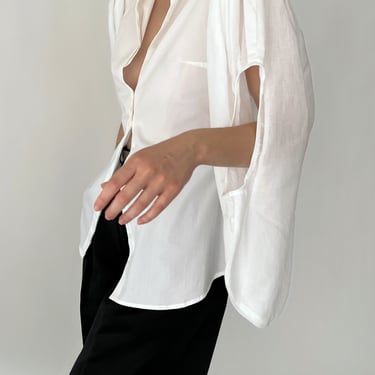 Vintage Anne Fontaine White Cape Sleeve Top