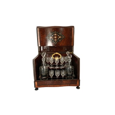 19th Century French Tantalus Cave-a-Liqueur Drink Set 