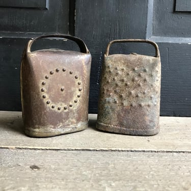 Antique French Cow Bell Iron Metal Primitive French Farmhouse, Sold by Each 