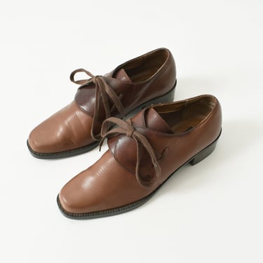 vintage 90s brown leather oxfords / 6.5 