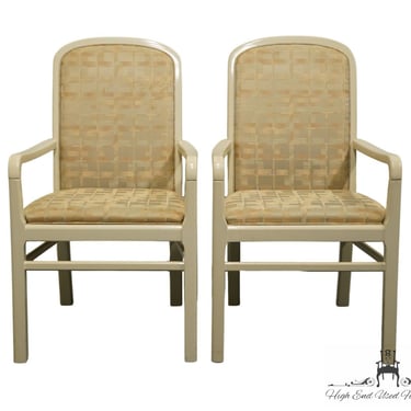 Set of 2 ALTAVISTA LANE Contemporary Modern Cream / Off White Lacquered Dining Arm Chairs 831-73 265-01 