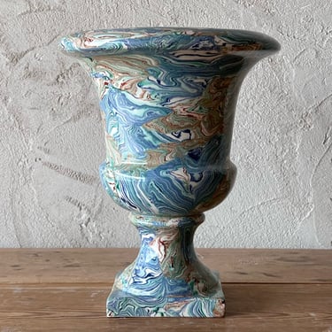 Green and Blue Marbled Urn