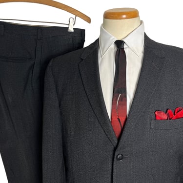 Vintage 1950s/1960s ATOMIC ERA Wool 2pc Suit ~ 40 to 42 R ~ jacket / blazer / sport coat / pants ~ Preppy / Ivy Style / Trad 