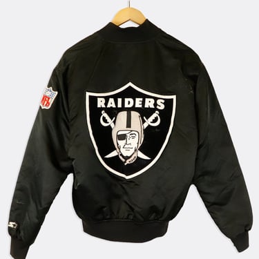 Vintage Starter NFL Los Angeles Raiders Embroided Offical NFL Logo And Team Logo Full Button Jacket Sz M