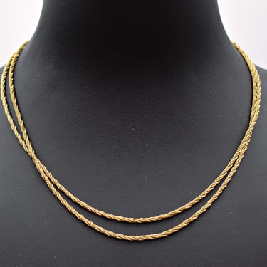 1969 Grosse Germany for Christian Dior gold plate rope chain, opera length triple woven designer necklace 