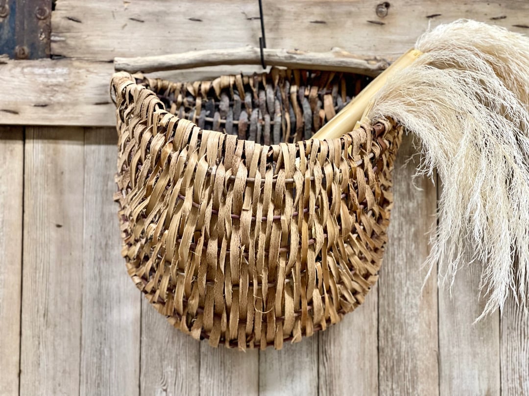 Newest Vintage Hand Made Basket Woven with Twigs