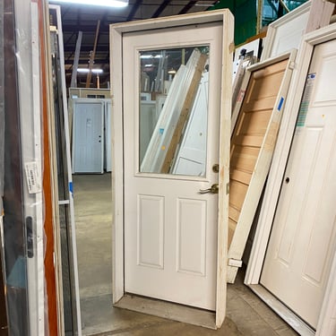 Half Lite White Exterior Door with Framing 82 x 33.75