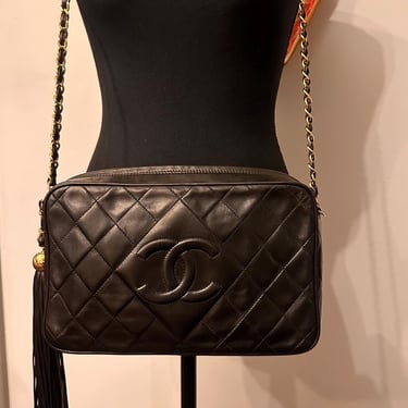 Vintage 1990s Authentic Chanel Lambskin Camera Bag 