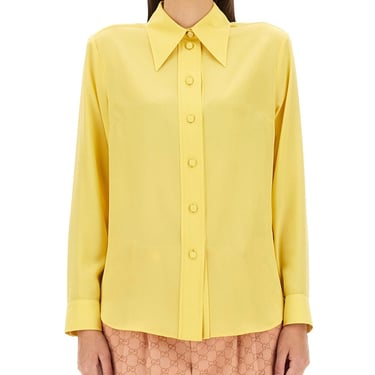 Gucci Women Crepe De Chine And Silk Shirt