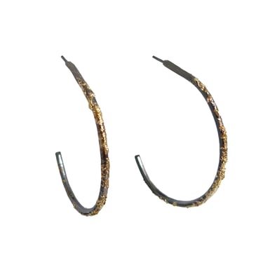 Gold Dusted Hoops - 22k Gold Dust