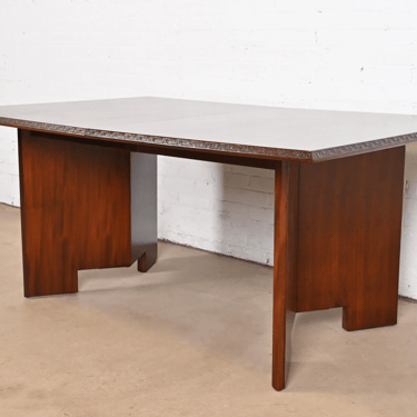 Frank Lloyd Wright for Heritage Henredon Taliesin Mahogany Extension Dining Table, Newly Refinished