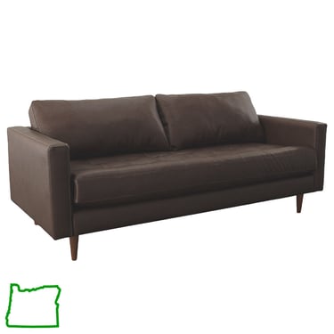 Vegan Leather Sofa in Walnut