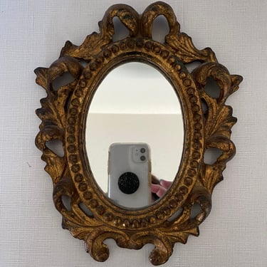 Antique Italian Baroque Giltwood Wall Mirror 