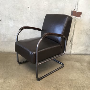 Steel Tubular Cantilever Style Arm Chair