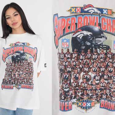 Denver Broncos Shirt 1999 Super Bowl T-Shirt Superbowl XXXIII T Shirt Football Graphic Tee NFL Sports Vintage 1990s Starter Mens Large L 