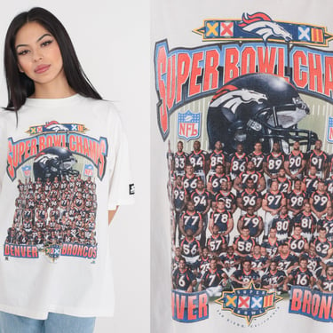 VINTAGE DENVER BRONCOS SUPER BOWL XXXIII CHAMPS CARICATURE TEE