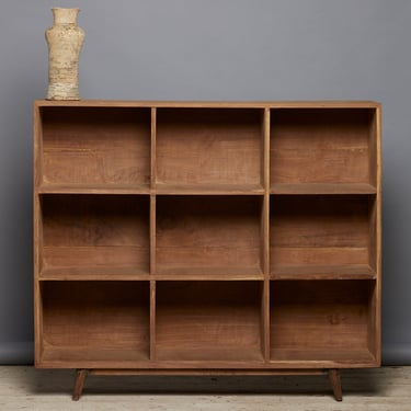 Mid Century Modern 1940's Nine Cubby Teak Bookcase from Jakarta